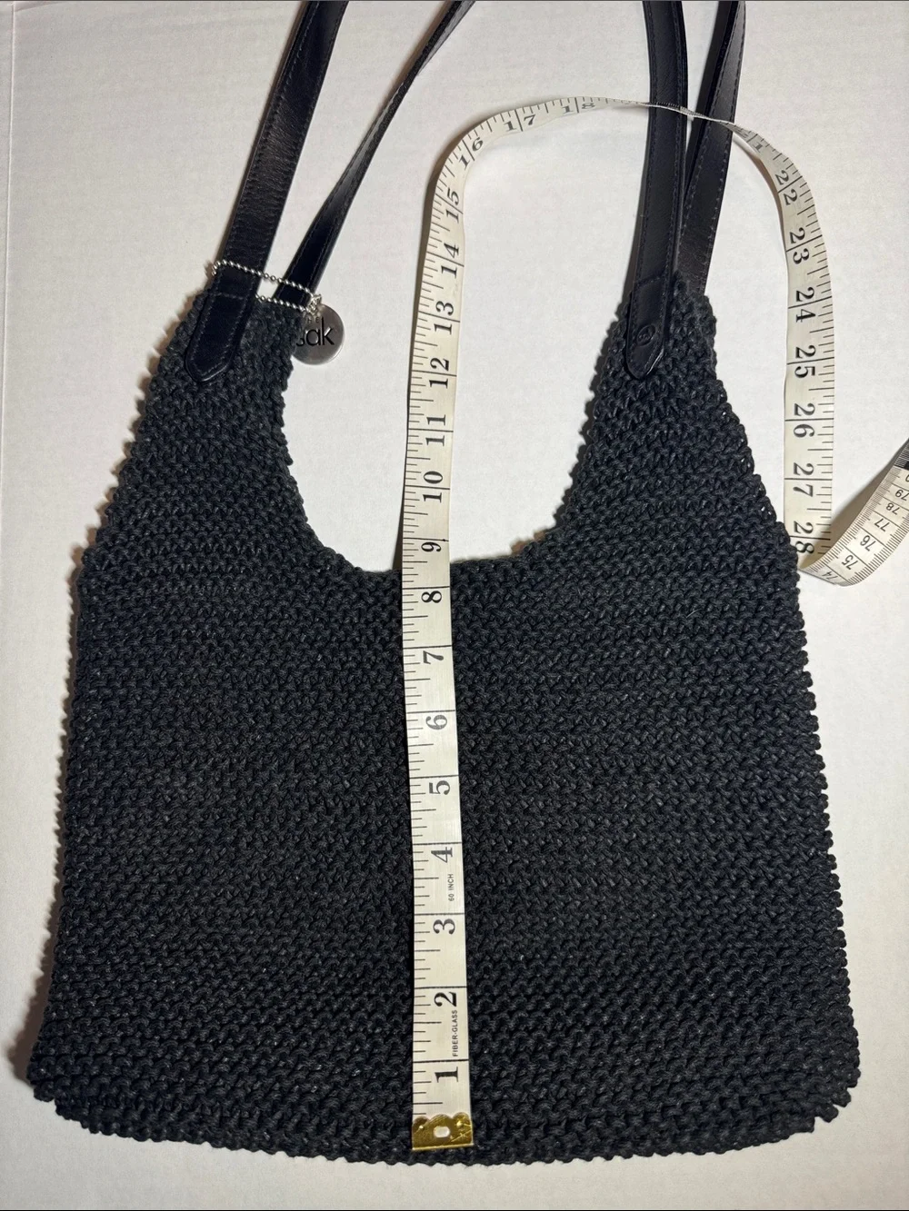 The Sak Black Crochet Shoulder Bag Double Shoulder Strap